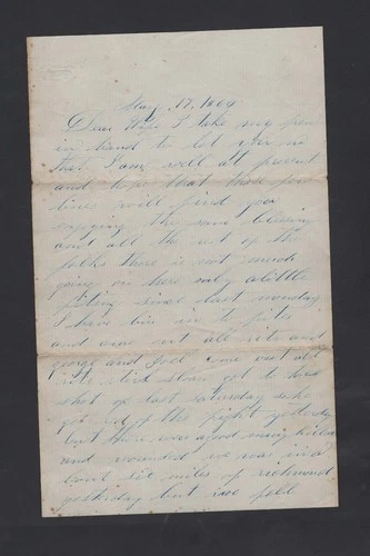 CIVIL WAR LETTER - 96th PA Infantry - Battle of Drewry’s Bluff, Many Killed !
