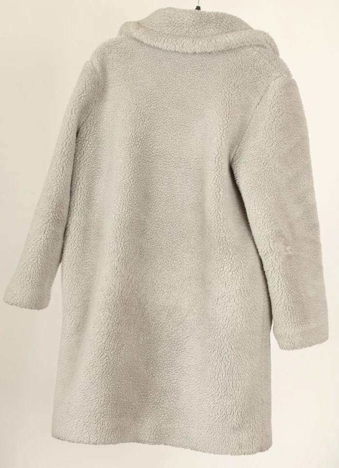 Chaqueta Gap Mujer Mediana Pequeña Gris Manga Larga Bolsillos de Peluche Abrigo Foto 2 de 4