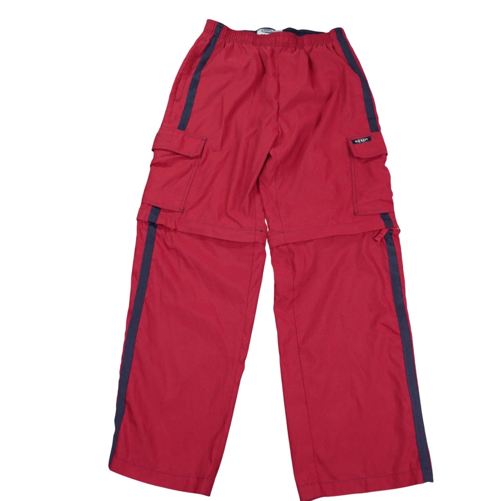 VTG Old Navy Convertible Cargo Pants Men Medium Red Zip Off Hiking Gorp Outdoor