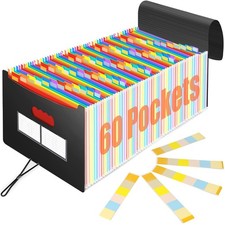 Best AFMAT Accordian File Organizer 60 Pockets Large Expanding Folder Organizer