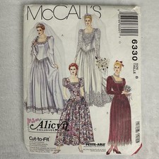 McCall's 6330 Sewing Pattern Bridal Gown Bridesmaid Dress Size 8 Cut to Fit 1993