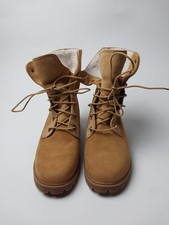 Timberland Boots Womens Size 9.5 Wheat Fleece Lined Shearling Lug Sole A1SGA