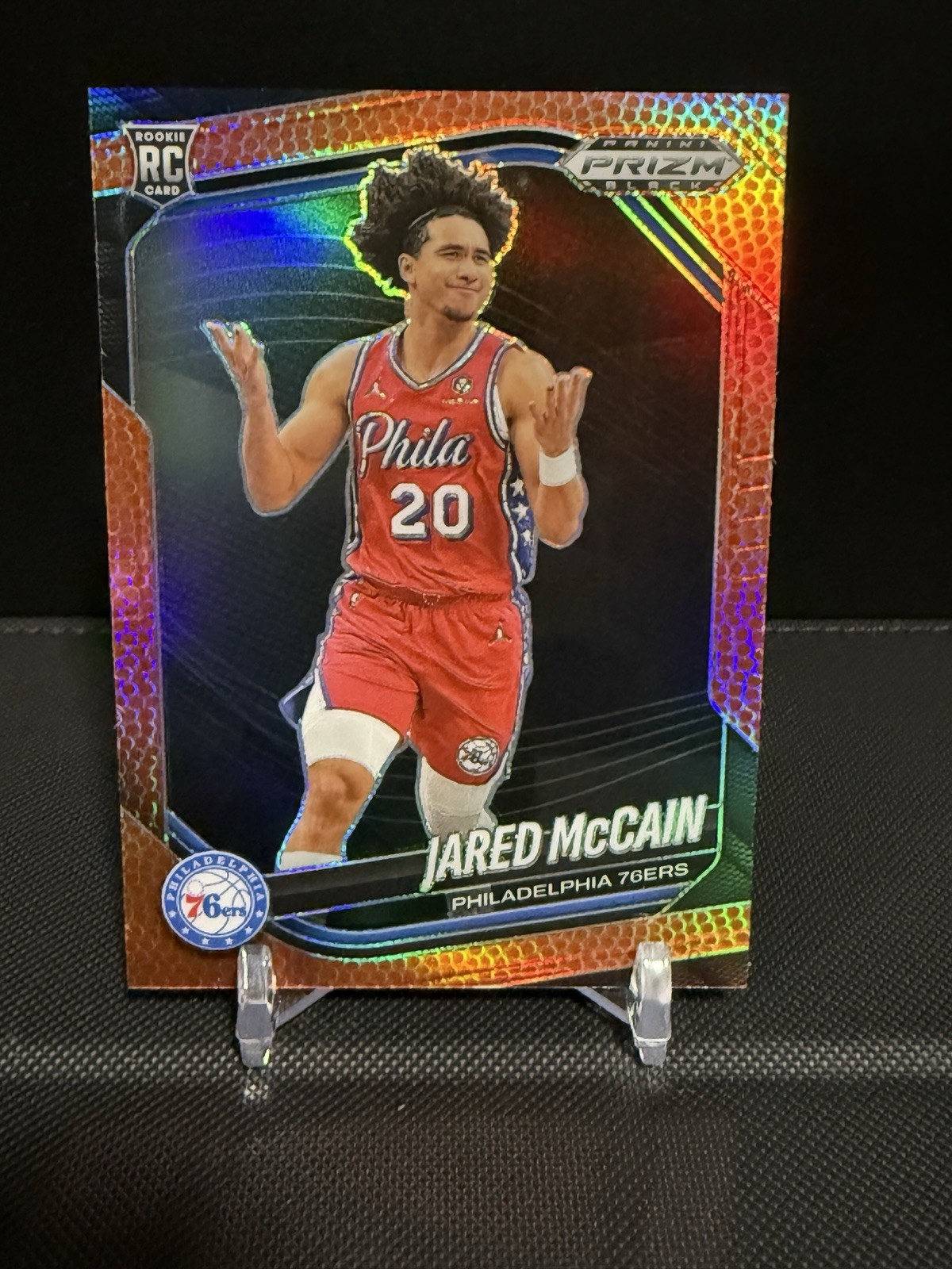 2024-25 Panini Prizm Black Jared McCain #80 Basketball Prizm /225 -76ers Thunder