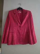 Zara Viscose Jacquard Blazer With SHOULDER PADS Raspberry Sz L Bnwt BLAZER ONLY
