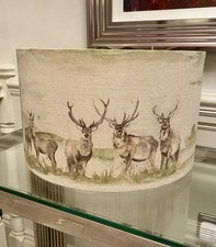 Handmade Lampshade In Voyage Moorland stag, Deer, Ceiling Or Lamp, Various Sizes