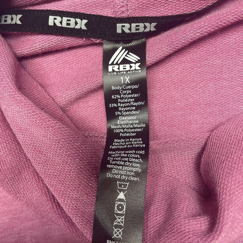 RBX 套衫女式 1X 粉色圆领轻便长袖运动休闲休闲休闲休闲 — 第 4/4 张图片