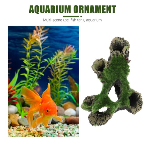 Ornamenti Acquario Pesci Grotta per Serbatoio Decorazione Muschio Paesaggistica - Foto 2 di 12