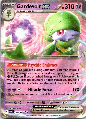 Gardevoir ex 086/198 Double Rare Scarlet & Violet Pokemon Holo Near Mint