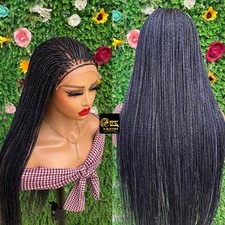 MICRO BOX BRAIDS BRAIDED WIG ON 7 7 LACE CLOSURE 35"