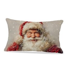 Vintage Christmas Santa Claus Pillow Covers 12x20, Christmas Santa Vintage Red