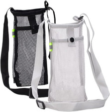 2 Pack Portable Water Bottle Bag with Adjustable Shoulder Strap - Foldable