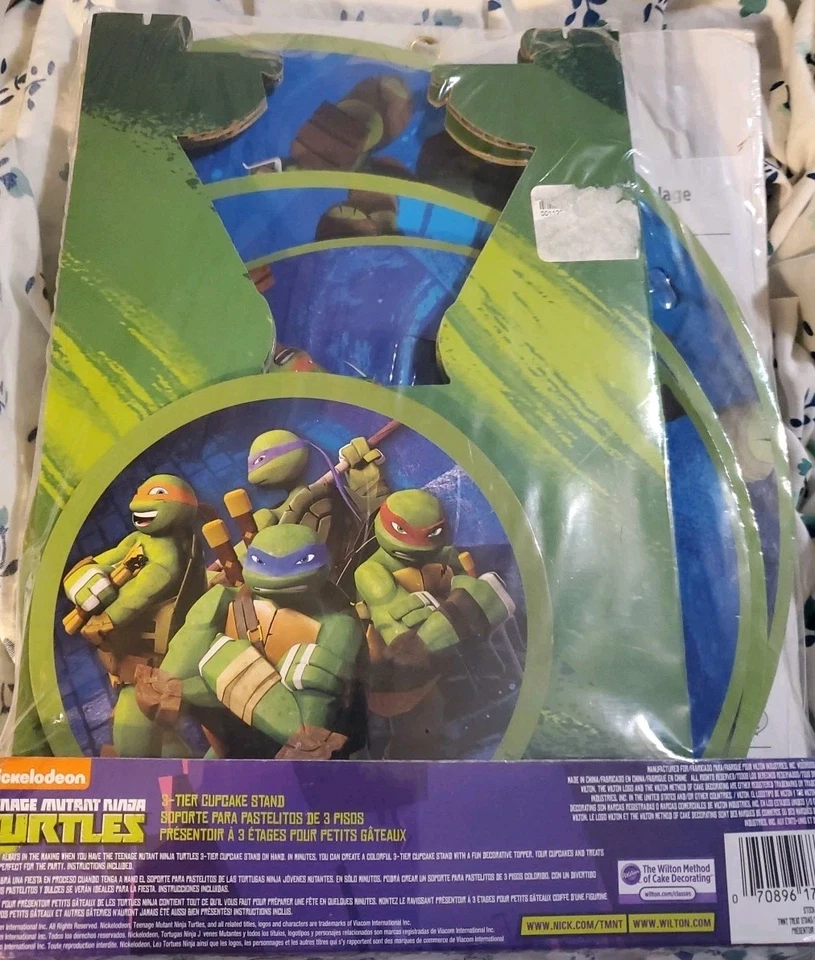 Wilton Teenage Mutant Ninja Turtles TMNT 3-уровневая подставка для кекса на день рождения вечеринка новая нераспакованная - Изображение 2 из 2