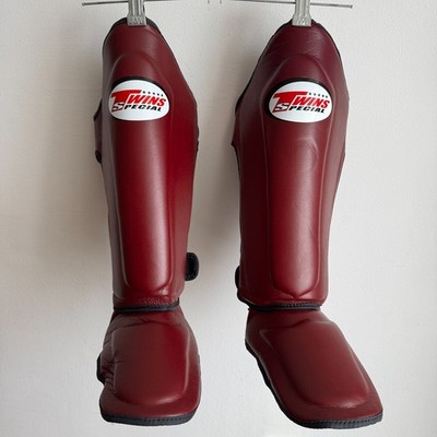 Twins Double Padded Muay Thai Shin Guards - Maroon