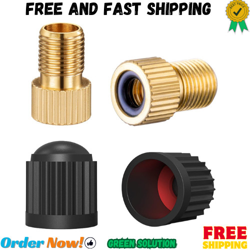 Brass Presta Valve Adapter, Convert Presta to Schrader Adaptor for Bike, Inflate
