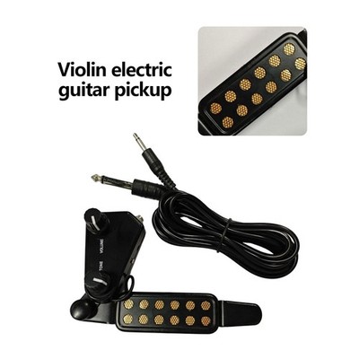 Clip-on Acoustic Electric Guitar Pickup Audio Transducer Amplifier 12 Hole 1/4