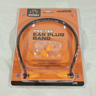 Walkers Pro-Tek Orange Ear Plug Band  NAR25db Shooters Hearing Protection