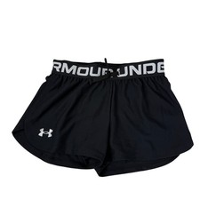 Under Armour UA Girls XS Black HeatGear Play Up Shorts Sporty Active Loose NWT