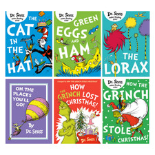 Dr Seuss 6 Book Collection Set - NEW (Free P+P) Cat in the Hat, The Lorax