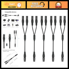 5 Pack XLR Splitter Cable 1 Female to 2 Male Y-Splitter 1.5FT Stereo Mic Audio