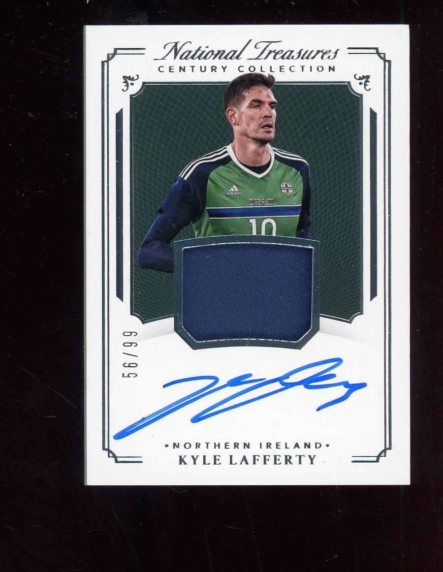 2018 Panini National Treasures Soccer Kyle Lafferty Patch AUTO 56/99 view 1