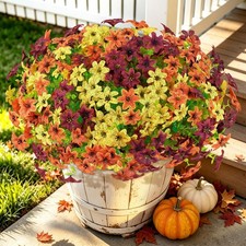 Artificial Fall Flowers for Outdoors, 12 PCS UV Resistant Faux Daisy Mums 2...