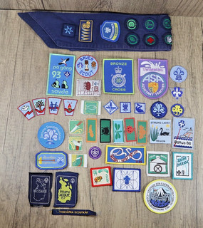 Girl Guides Sash With Patches & Sew On Patch Job Lot Collection