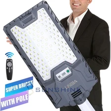 Commercial 99999999LM LED Outdoor Dusk to Dawn Solar Street Light Area Road Lamp