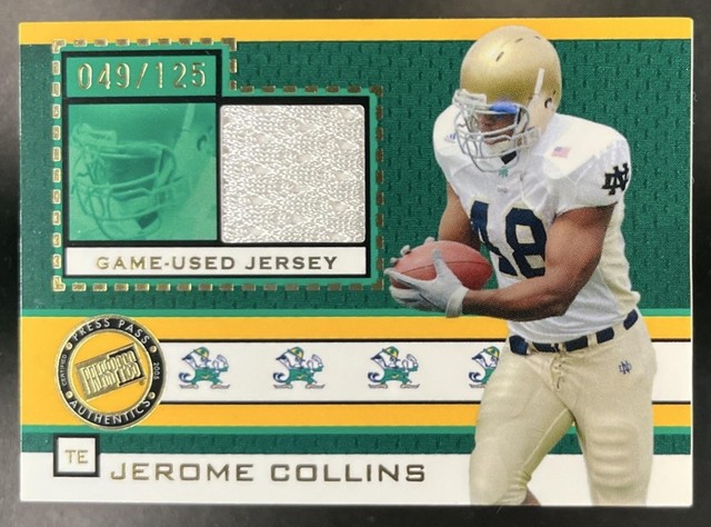 Jerome Collins /125 2005 Press Pass Game Used Jerseys Gold #JC/JC Notre Dame