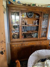 Antique Yew Wood Sideboard Display Cabinet Welsh Dresser