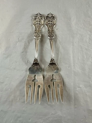 Vintage Reed & Barton Sterling Silver Francis First Cluster Salad Forks Pair
