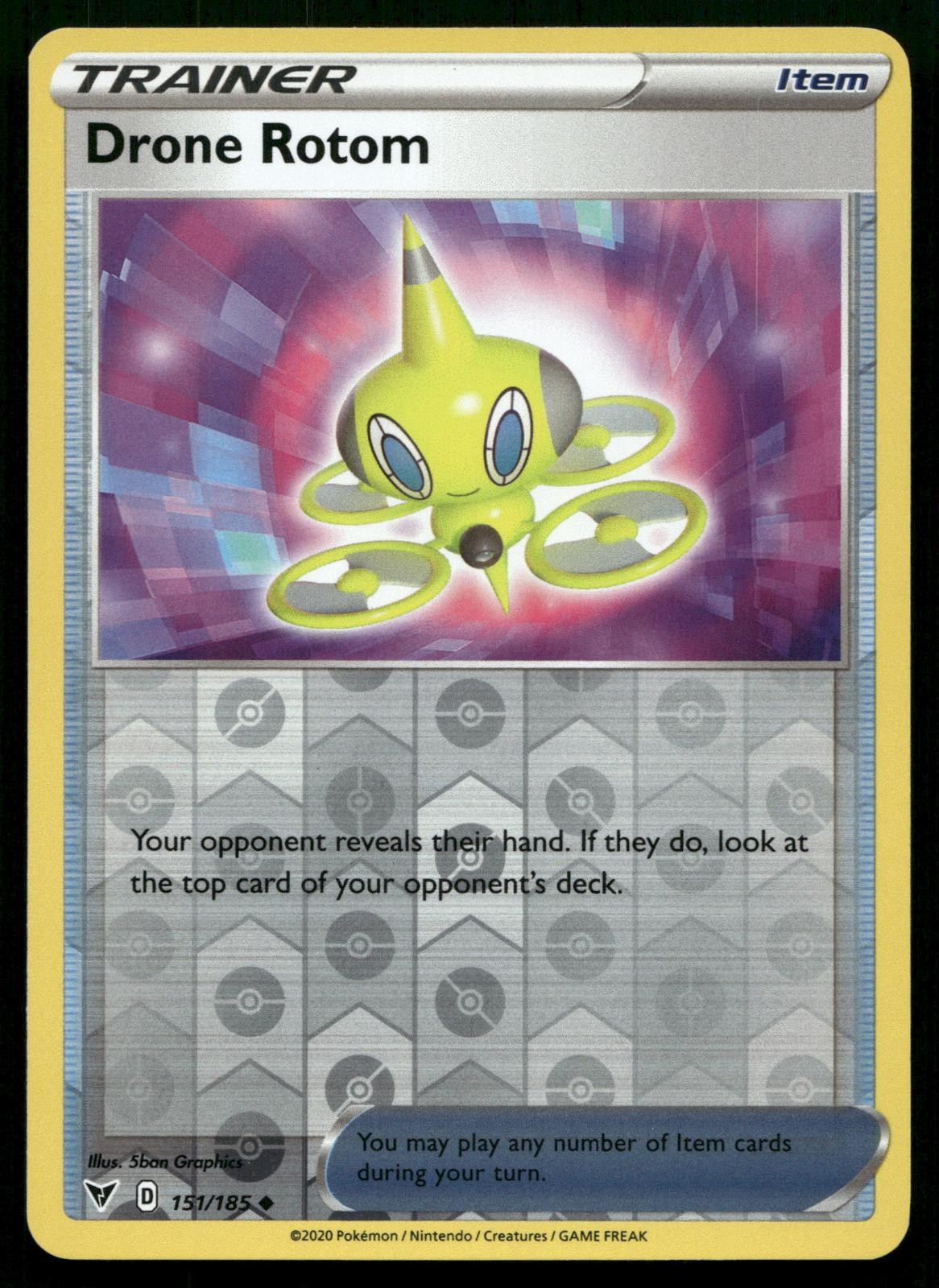 Drone Rotom 151/185 Uncommon Vivid Voltage Pokemon Reverse Holo Near Mint