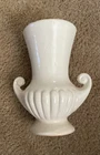 McCoy white ceramic vase, decorative, impressed mark 161, art pottery