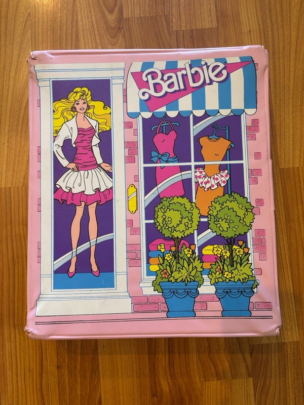 Vintage 1988 Mattel Barbie Doll Carry Case Pink With Handle