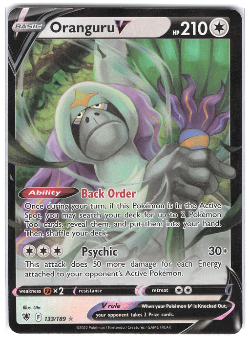 Oranguru V 133/189 Swsh10: Astral Radiance Holo Pokemon TCG