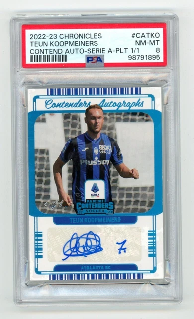 2022 Contenders  Serie A Teun Koopmeiners #CATKO Platinum 1/1 Auto PSA 8