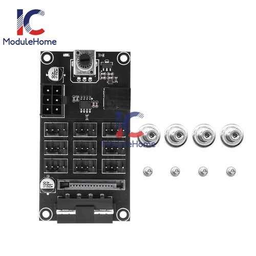 Computer Chassis PWM Violent Fan Speed Controller 9 canali Fan Hub Controller. - Foto 2 di 18