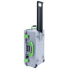 Silver  Lime Green Pelican 1535 air case No Foam. With wheels.