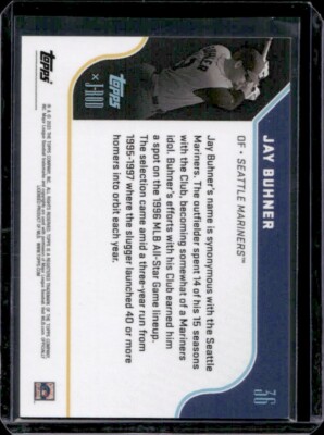 Jay Buhner 2023 Topps X J-Rod Blue Foil 10/44 SP Mariners #36 | eBay