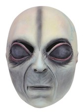 Grey Alien Mask UFO Space Gray ET Halloween Fancy Dress Costume Cosplay Outfit