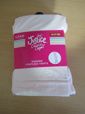 New Justice Girls Shimmer Footless Tights Size M 7 10 Pink 2 Pair
