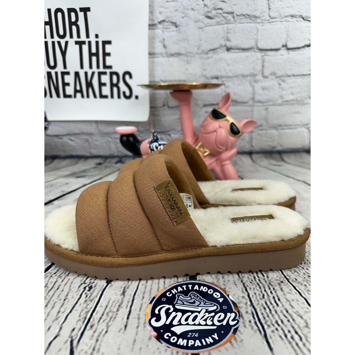 Koolaburra By UGG Slippers Mens 9 Tan Brown Comfy Fur lined  display picture 2