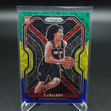 2020-21 PANINI PRIZM CJ ELLEBY CHOICE BLUE YELLOW GREEN PRIZM ROOKIE CARD #283