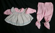 Vintage Ruffled Dress with Matching Footed Pants Baby Girl