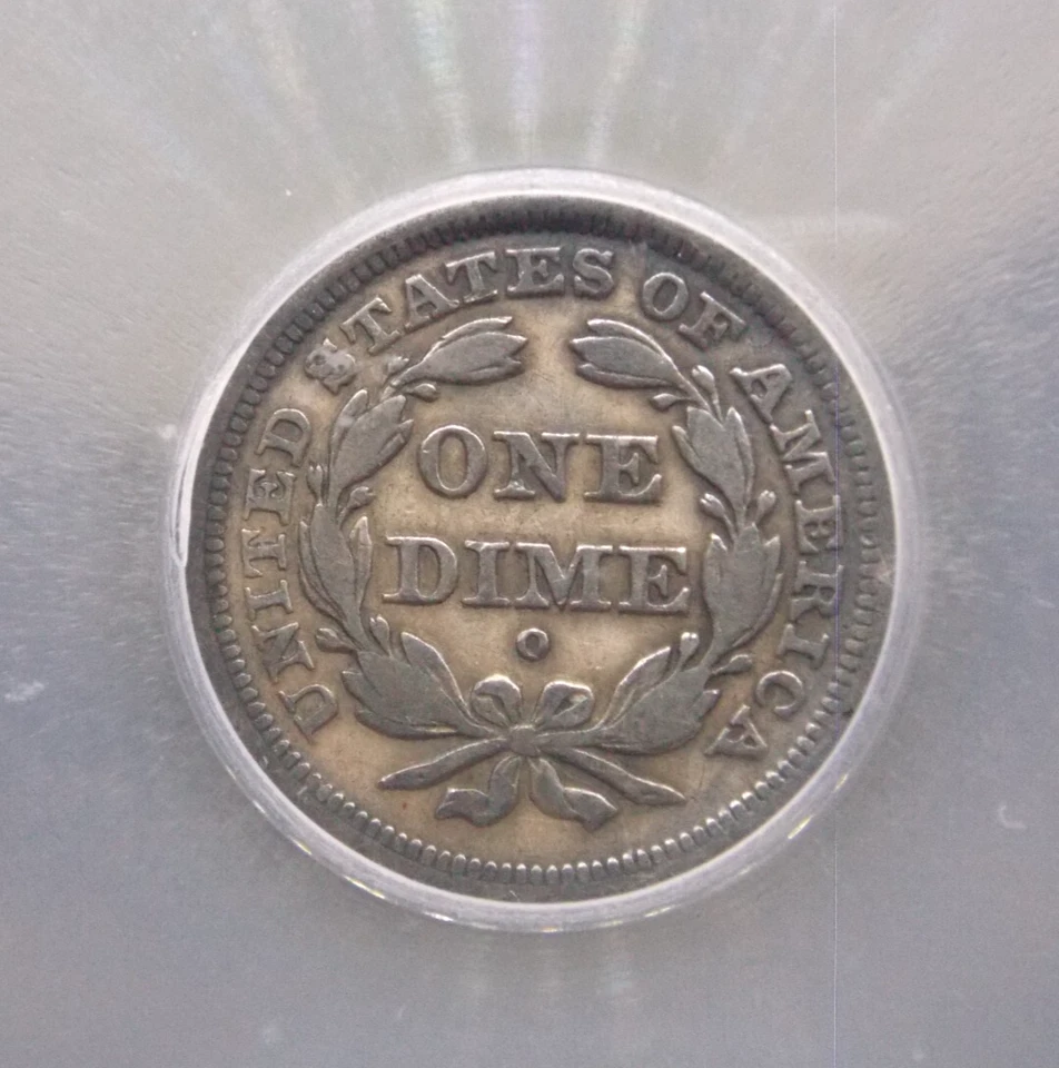 Moneda de diez centavos de plata libertad sentada 1849 "O" 10c ICG VF25 detalles #501 muy fina ECC&C Foto 2 de 4