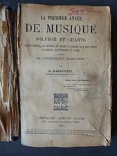 La première année de musique solfège & chants par Marmontel 1944 Old french book