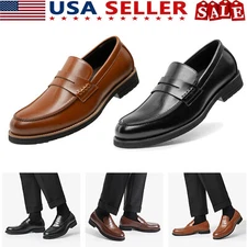 US Mens Penny Loafers Business Shoes Classic Formal Shoes Slip On Dress Shoes