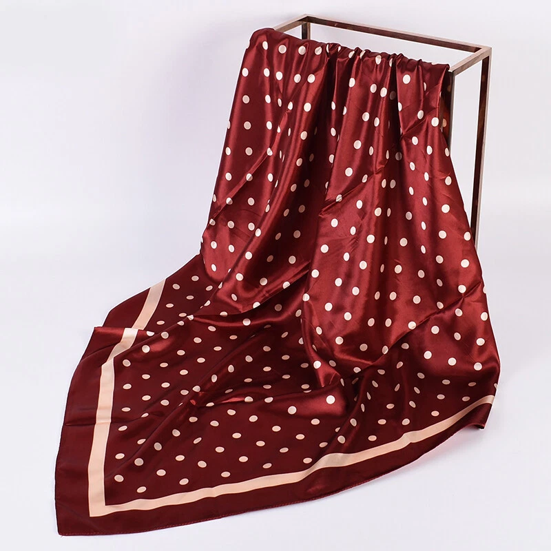 Pañuelo para la cabeza bufanda de seda imitado hecho a mano multifuncional silenciador pañuelo para el cabello Foto 4 de 4