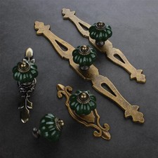 MFYS Dark green Ceramic Pumpkin style Cabinet Knobs Dresser drawer pull handle