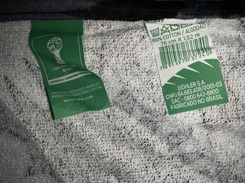 Brazil 2014 FIFA World Cup OFFICIAL FIFA LOGO Futbol Soccer BLACK TOWEL 58 X 30 - Picture 7 of 12