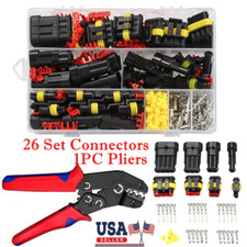 1/2/3/4/ Pin Way Sealed Waterproof Electrical Wire Connector Plug Car Auto Set